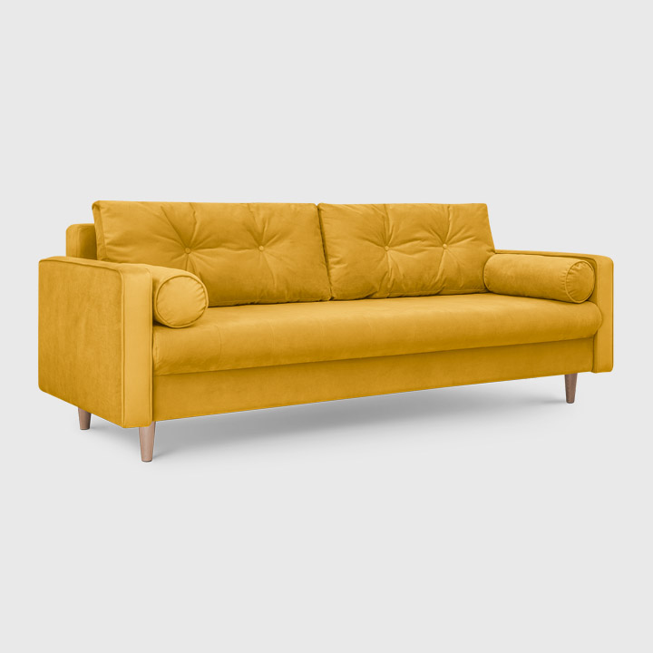 Прямой диван Нильс микровелюр Relax цитрусового цвета   53 990 ₽. В наличии!