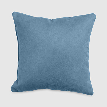 Подушка из искусственного нубука лазурного цвета