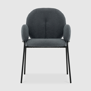 Моллек с подлокотниками Темно-серый букле