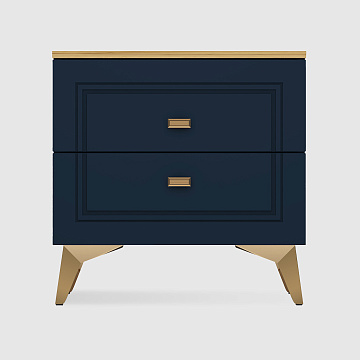Тумба Сапфир 2 Дуб золотистый / Темно-синий софт