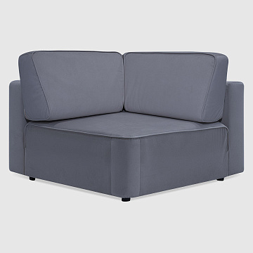 Угловая секция Сиена Дымчато-серый велюр Triniti с грязеотталкивающей технологией