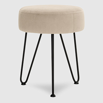 Пуф Аснен светло- бежевый микровелюр Velutto 