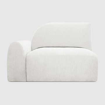 Секция Равелло с локтем Шенилл Umbra белого цвета