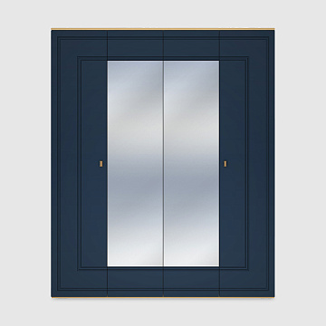 Шкаф Сапфир 6 Дуб золотистый / Темно-синий софт