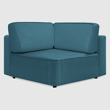 Угловая секция Сиена Лазурный велюр Triniti с грязеотталкивающей технологией