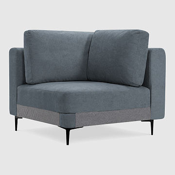 Угловая секция Мьёса Тёмно-серый велюр Buddy с грязеотталкивающей технологией