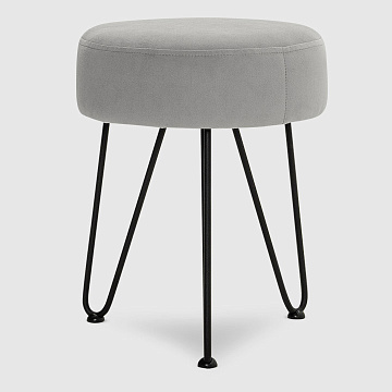 Пуф Аснен Дымчато-серый микровелюр Velutto 