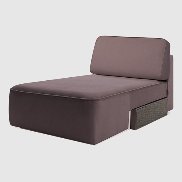 Оттоманка Сиена Велюр Triniti цвета какао с грязеотталкивающей технологией