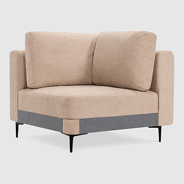 Угловая секция Мьёса Бежевый велюр Buddy с грязеотталкивающей технологией