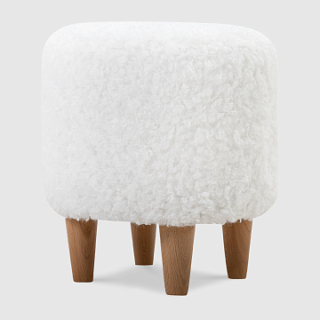 Пуф Гекла Искусственный мех Eskimo белого цвета