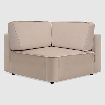 Угловая секция Сиена Бежевый велюр Triniti с грязеотталкивающей технологией