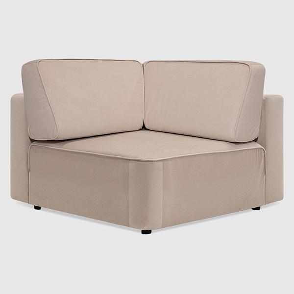 Угловая секция Сиена Бежевый велюр Triniti с грязеотталкивающей технологией