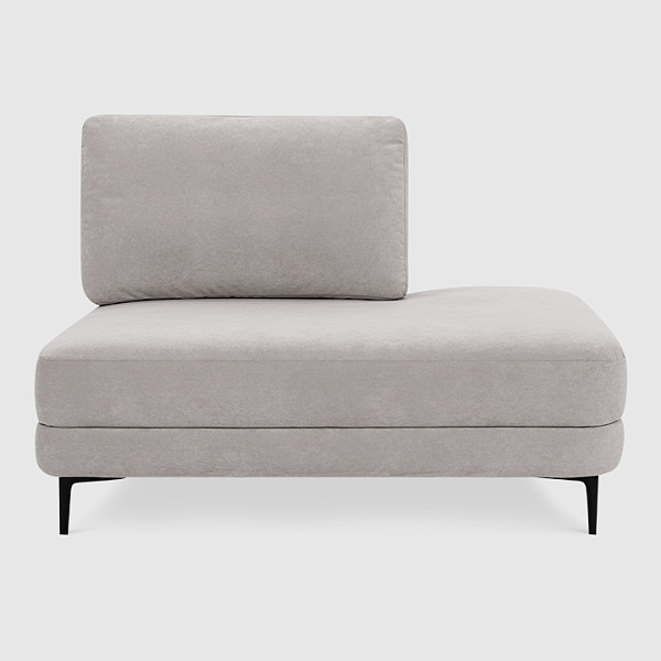 Боковая секция Мьёса Светло-серый велюр Buddy с грязеотталкивающей технологией