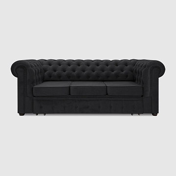 Честер Черный велюр Triniti с грязеотталкивающей технологией